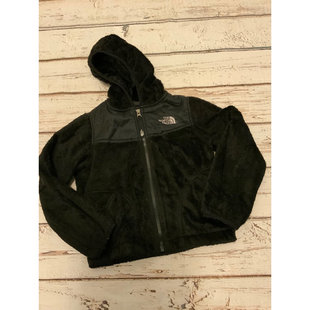 The North Face Girls XS 6 Black Osolita Full Zip Fleece Hooded Jacket NF0A34V5